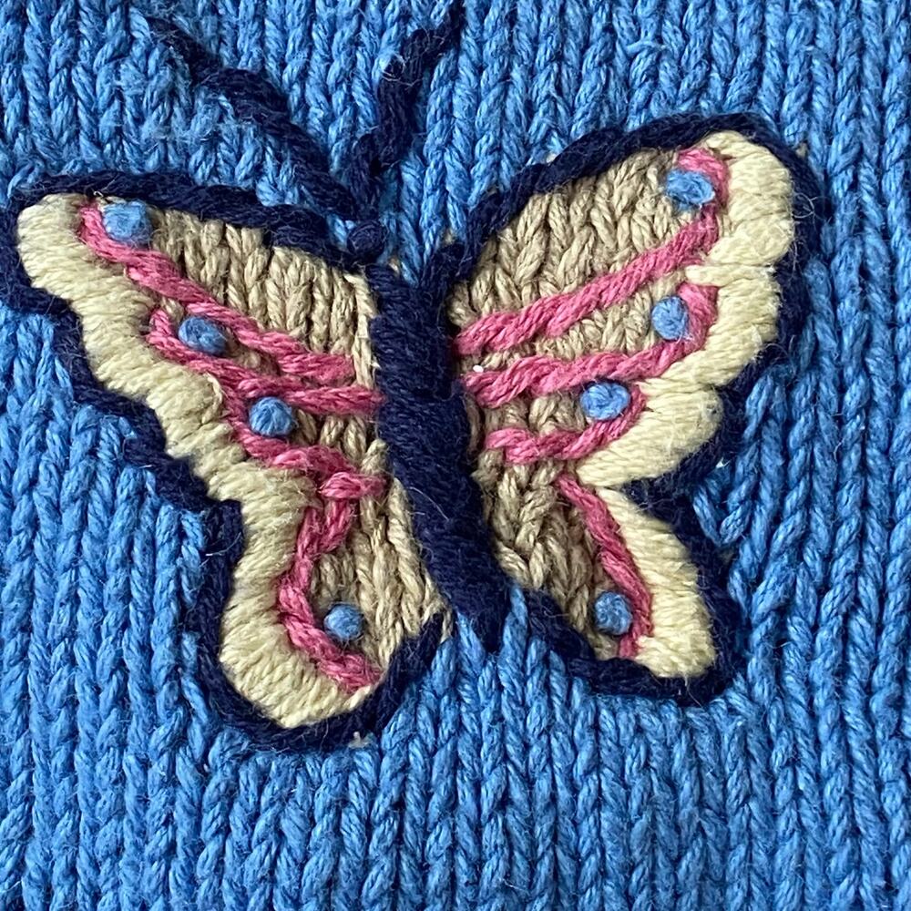 Koret Franscisca Petites Sweater Vest Sz M White Blue Embroidered Vintage - Picture 5 of 10